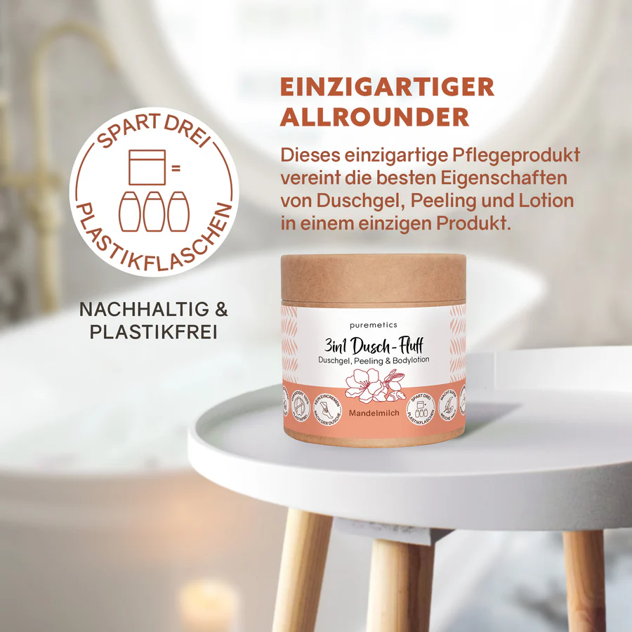 3 in 1 Dusch-Fluff Mandelmilch