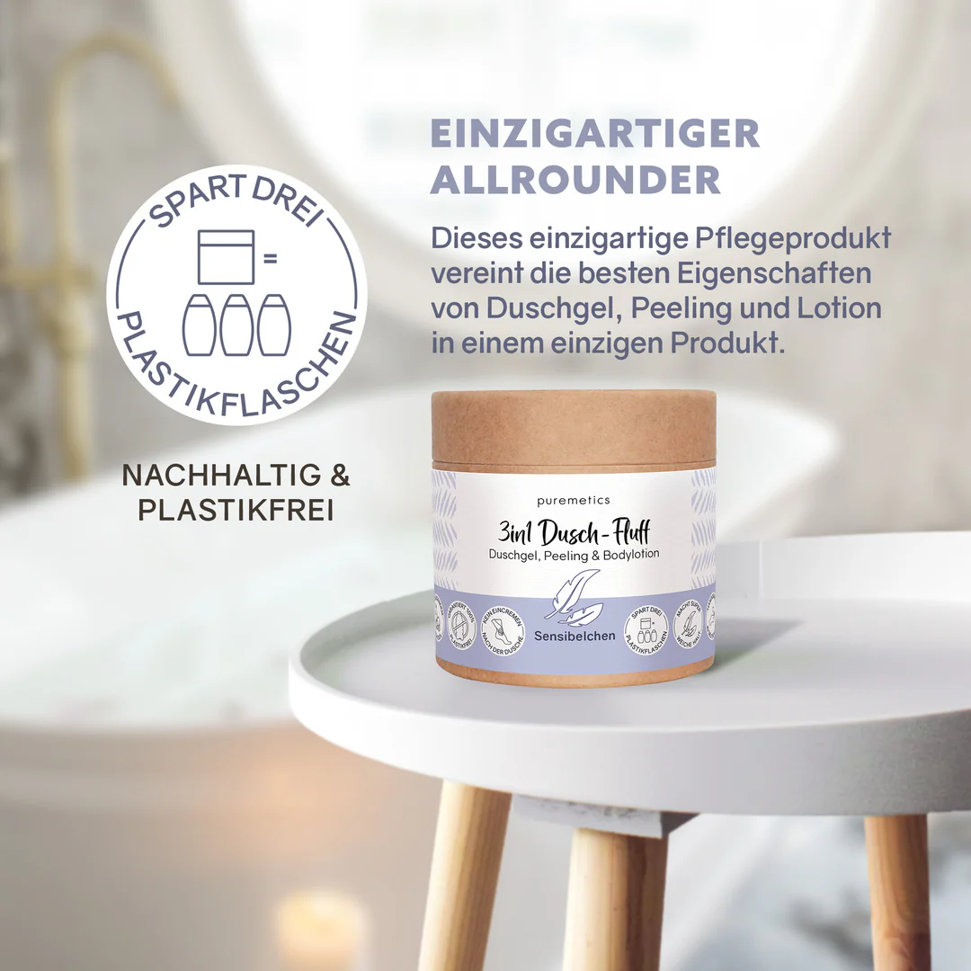 3 in 1 Dusch-Fluff Sensibelchen