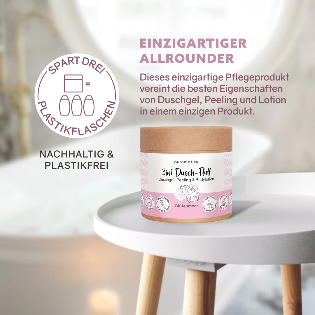 3 in 1 Dusch-Fluff Blütenmeer