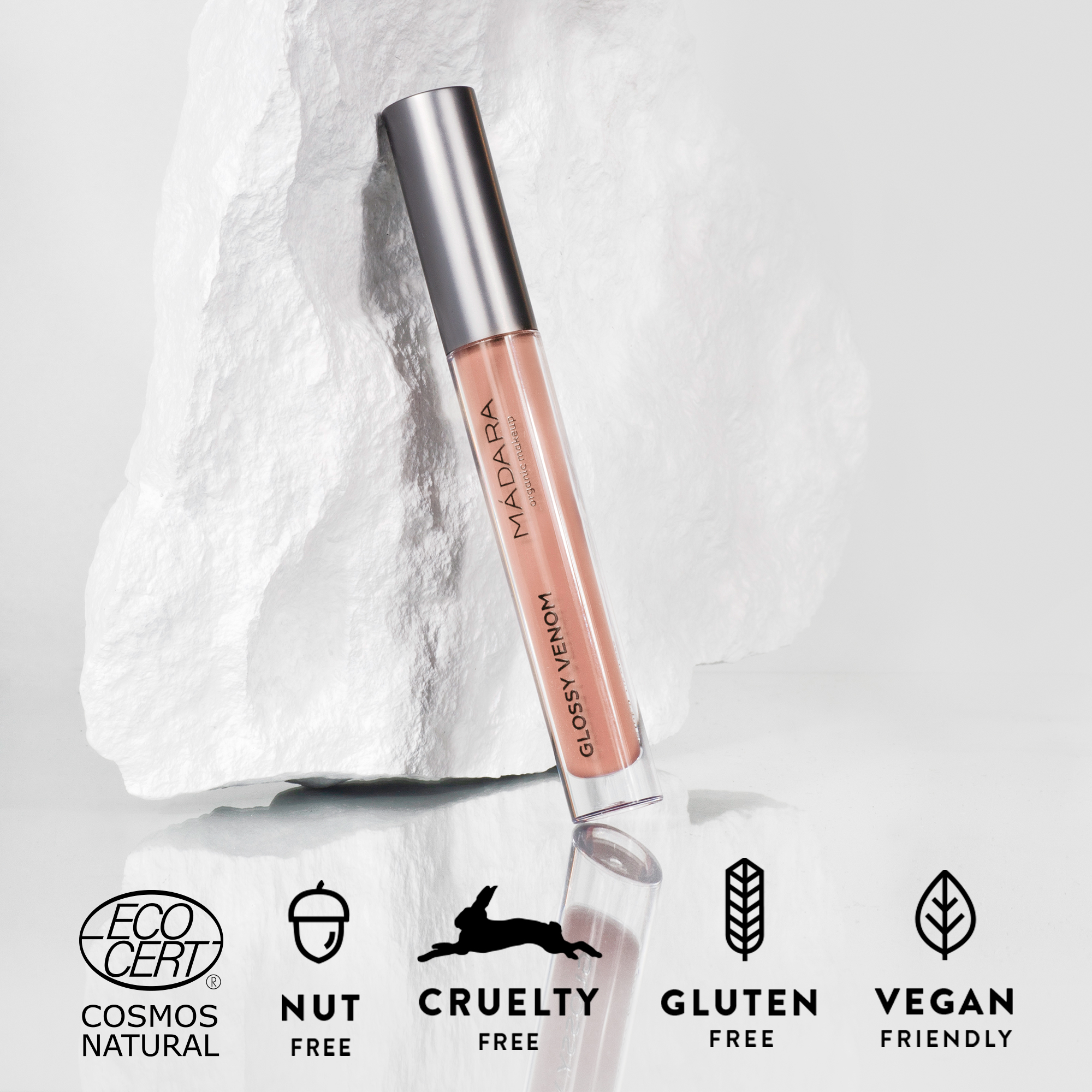GLOSSY VENOM Feuchtigkeitsspendendes Lipgloss Nude Coral 74